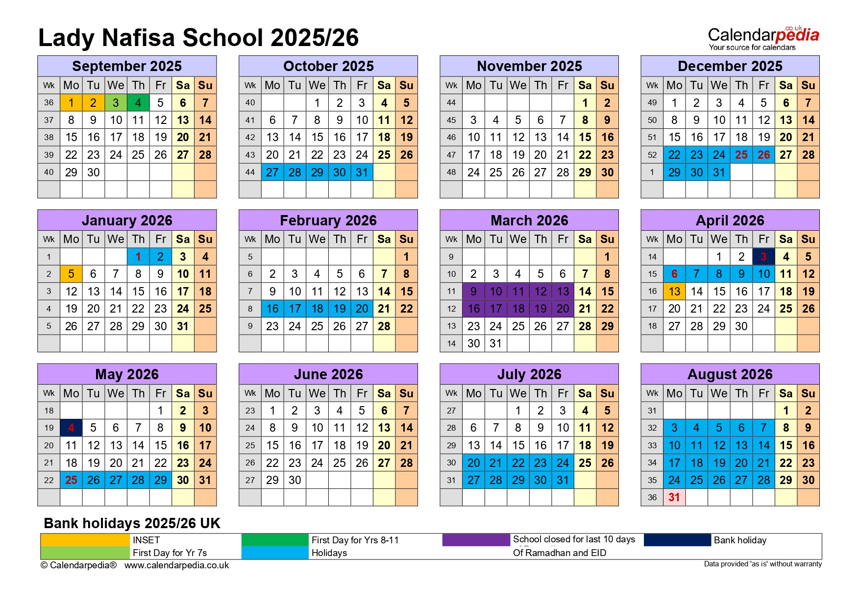 Academic Calendar 2025-26
